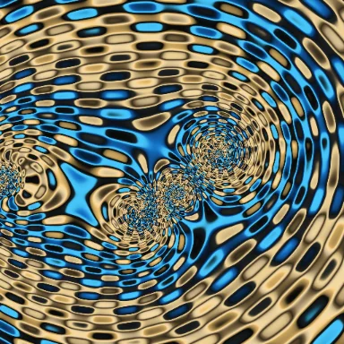 Blue Ringed Octopus, a Psychodeli look with blue and gold fractal contours